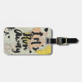 ヴィンテージクール走遠くに旅行タイポグラフィ ラゲッジタグ (正面横)