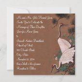 ヴィンテージク日本のレーン結婚式招待状クレーン 招待状 (正面)