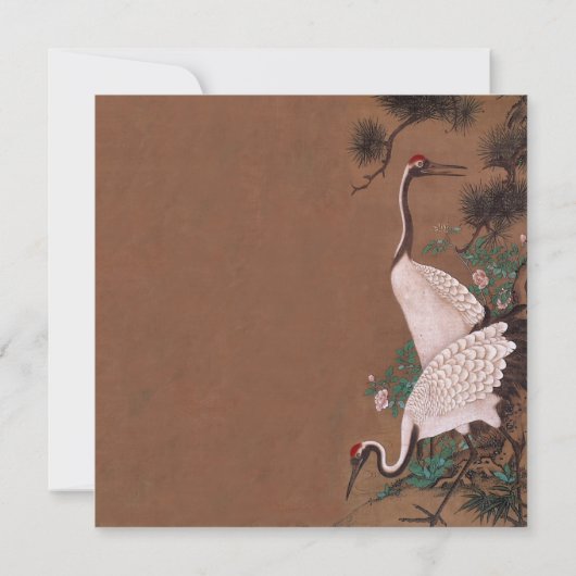 ヴィンテージク日本のレーン結婚式招待状クレーン 招待状 (裏面)