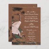 ヴィンテージク日本のレーン結婚式招待状 インビテーションポストカード (正面/裏面)