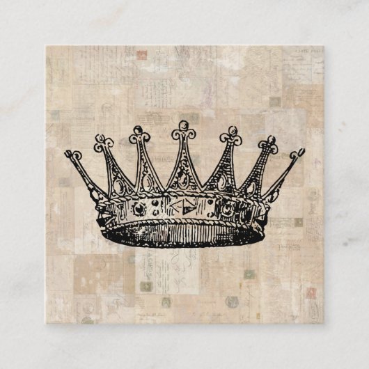 ヴィンテージク王室のラウンアートと古いスタンプの背景 エンクロージャーカード (正面)