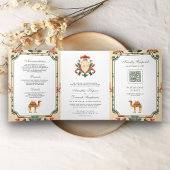 ヴィンテージク王室のレラクメルインディアンヒンドゥー結婚ズ 三つ折り招待状