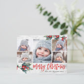 ヴィンテージク素朴リスマス5フォトホリデーポストカード シーズンポストカード (スタンド正面)