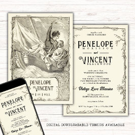 ヴィンテージク結婚ルーズ 招待状