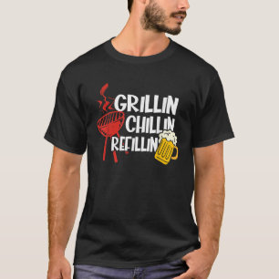 ヴィンテージグおもしろいリルパパグリル冷却リフィルリン Tシャツ