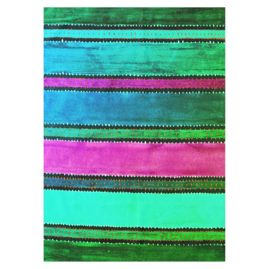 ヴィンテージグアテマラレインボーテーブルクロス テーブルクロス (正面)