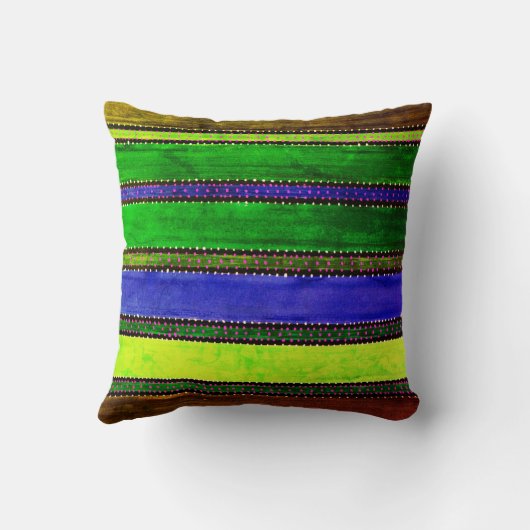 ヴィンテージグアテマラレインボー装飾用クッション クッション (裏面)