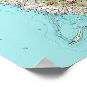 ヴィンテージグアムの地形図 ポスター (角)