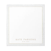 ヴィンテージグエレガントレイ格子パターンメモ帳 ノートパッド (正面)