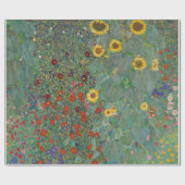 ヴィンテージグスタフクリムトズファームガーデンとヒマワリ ラッピングペーパー (フラット)