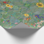 ヴィンテージグスタフクリムトズファームガーデンとヒマワリ ラッピングペーパー (角)