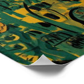 ヴィンテージグスタフクリムト黒猫インザフラワーガーデン ポスター (角)