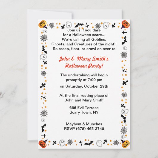 ヴィンテージグッドラック鏡ハロウィーン 招待状 (裏面)