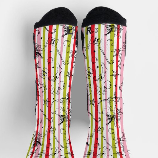 ヴィンテージグラインクリスマススティープパターン ソックス (上部)