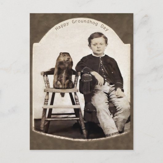 ヴィンテージグラウンドホッグの日 ポストカード (正面)
