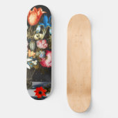 ヴィンテージグラスの花Ambrosius Bosschaer スケートボード (正面)