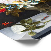 ヴィンテージグラスの花Ambrosius Bosschaer ポスター (角)