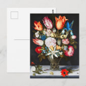 ヴィンテージグラスの花Ambrosius Bosschaer ポストカード (正面/裏面)