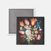 ヴィンテージグラスの花Ambrosius Bosschaer マグネット (正面/裏面)