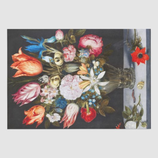 ヴィンテージグラスの花Ambrosius Bosschaer 薄葉紙 (正面)