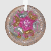 ヴィンテージグラスクリスマスボールピンクアンティークジュエル オーナメント (裏面)