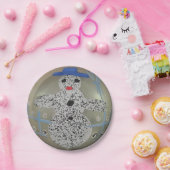 ヴィンテージグラスクリスマスボール雪だるまハンド絵を描 ペーパープレート (パーティー)