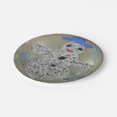 ヴィンテージグラスクリスマスボール雪だるまハンド絵を描 ペーパープレート (アングル)