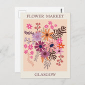 ヴィンテージグラスゴーScotland Flower Market Travel ポストカード (正面/裏面)