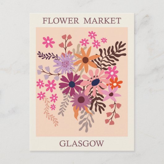 ヴィンテージグラスゴーScotland Flower Market Travel ポストカード (正面)