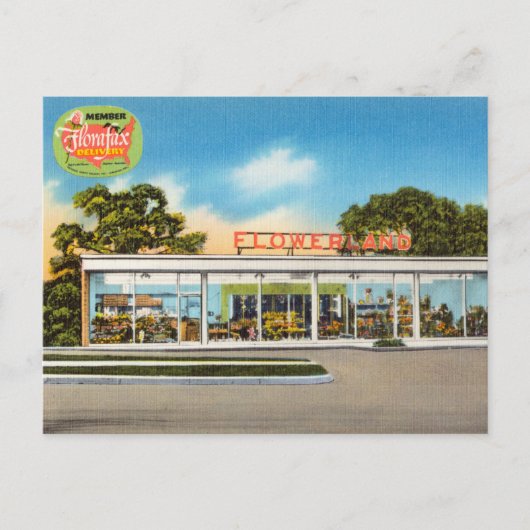 ヴィンテージグラスハウス、花壇 ポストカード (正面)