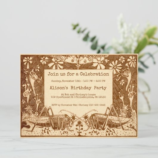 ヴィンテージグラスパーカスタマイズパーティの招待状 招待状 (スタンド正面)