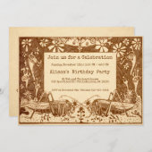 ヴィンテージグラスパーカスタマイズパーティの招待状 招待状 (正面/裏面)