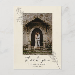 ヴィンテージグラスラインアート写真ありがとうポストカード ポストカード