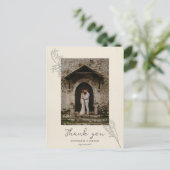 ヴィンテージグラスラインアート写真ありがとうポストカード ポストカード (スタンド正面)