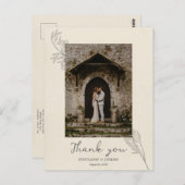 ヴィンテージグラスラインアート写真ありがとうポストカード ポストカード (正面/裏面)