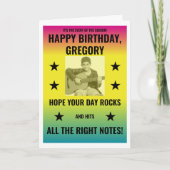 ヴィンテージグラデーションコンサートポスターと写真カスタム付き カード (正面)