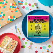 ヴィンテージグラデーションコンサートポスターと写真カスタム付き スタンダードランチョンナプキン