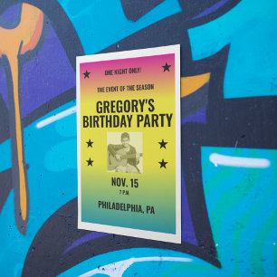 ヴィンテージグラデーションコンサートポスターと写真カスタム付き ポスター