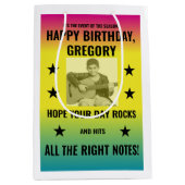 ヴィンテージグラデーションコンサートポスターと写真カスタム付き ミディアムペーパーバッグ (正面)