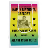 ヴィンテージグラデーションコンサートポスターと写真カスタム付き ミディアムペーパーバッグ (裏面)