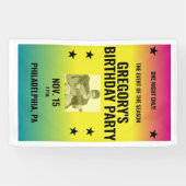 ヴィンテージグラデーションコンサートポスターと写真カスタム付き 横断幕 (横)