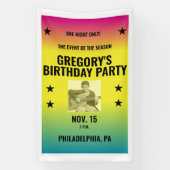 ヴィンテージグラデーションコンサートポスターと写真カスタム付き 横断幕 (縦)