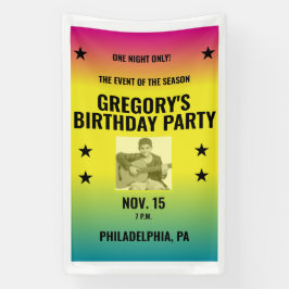 ヴィンテージグラデーションコンサートポスターと写真カスタム付き 横断幕