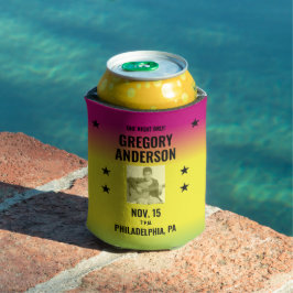 ヴィンテージグラデーションコンサートポスターと写真カスタム付き 缶クーラー