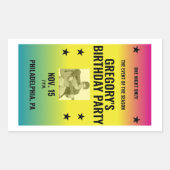 ヴィンテージグラデーションコンサートポスターと写真カスタム付き 長方形シール (正面)