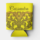 ヴィンテージグラデーション金ゴールドパーソナライズされた 缶クーラー (正面)