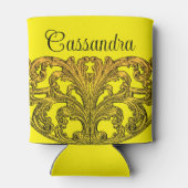 ヴィンテージグラデーション金ゴールドパーソナライズされた 缶クーラー (裏面)