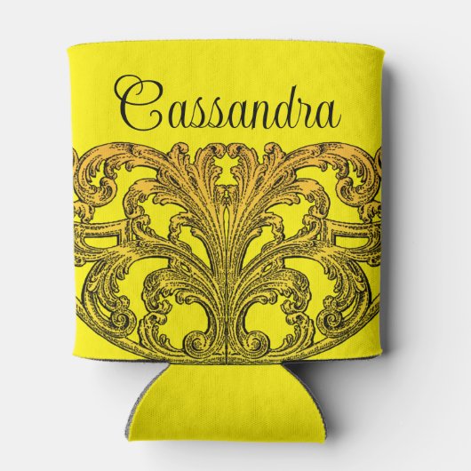 ヴィンテージグラデーション金ゴールドパーソナライズされた 缶クーラー (裏面)