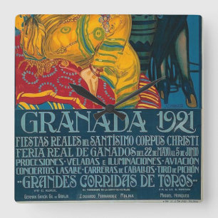 ヴィンテージグラナダフェスティバル1921平方壁時計 スクエア壁時計