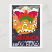 ヴィンテージグラナダ旅行ポスター ポストカード (正面)